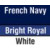 French Navy, Bright Royal, White 